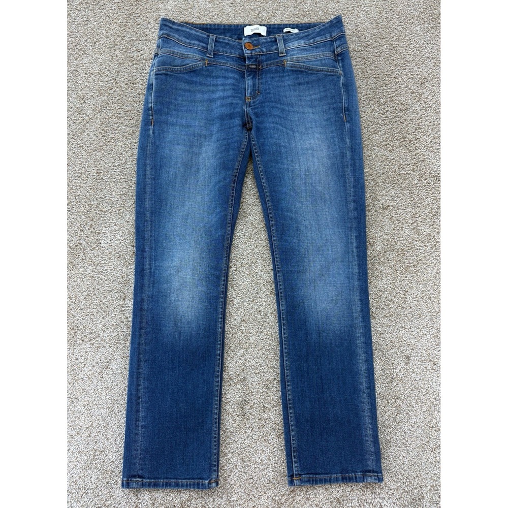 Closed Denim Straight Jean in Starlet Wash Womens 28 Blue Low Rise Made in Italy